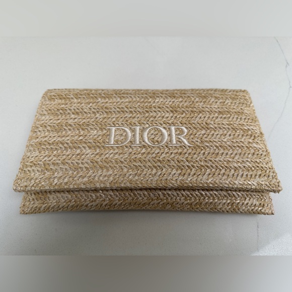 NEW! Dior Beauty Raffia Pouch/Clutch - Picture 1 of 7